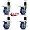 Service Caster 4'' Blue Poly Swivel 1-3/4'' Expanding Stem Caster Set Total Lock Brake, 4PK SCC-EXTTL20S414-PPUB-BLUE-134-4 - alternate 4